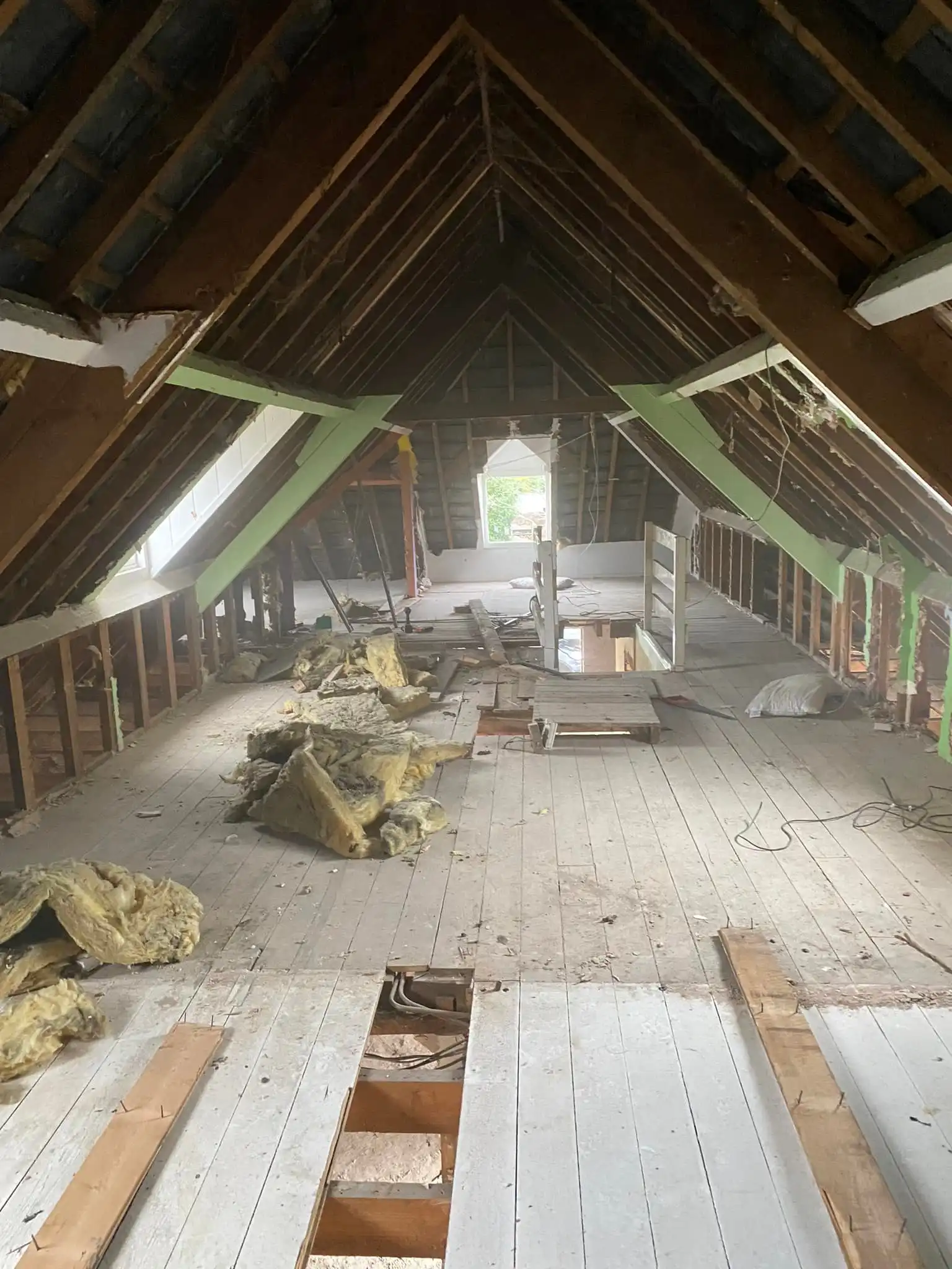 Loft conversion showing transformed attic space into functional living area